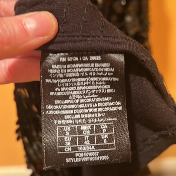 Guess | Women’s Black Sequined Evening Dress Size Small Sleeveless - Picture 6 of 8